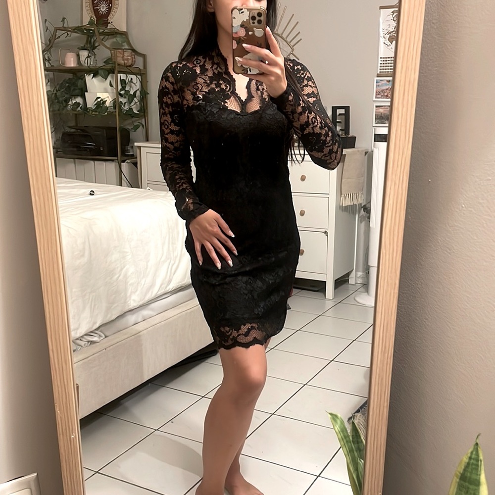 Black lace dress